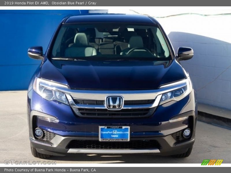 Obsidian Blue Pearl / Gray 2019 Honda Pilot EX AWD