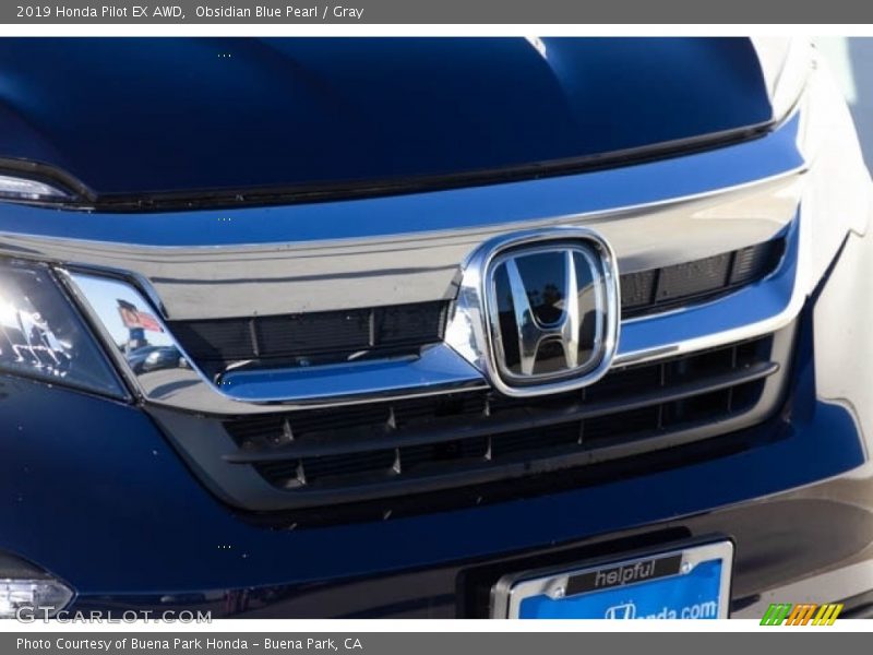 Obsidian Blue Pearl / Gray 2019 Honda Pilot EX AWD