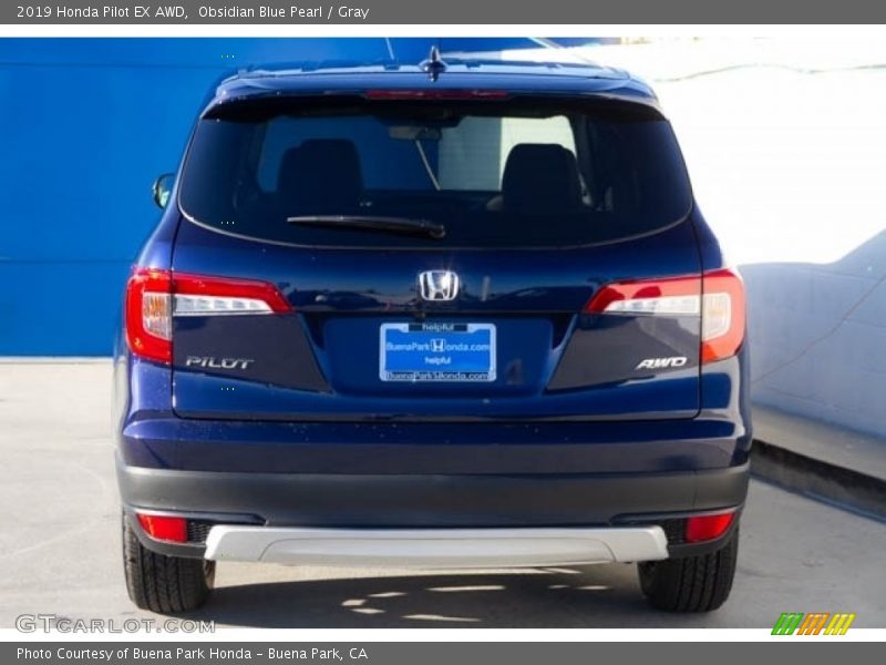 Obsidian Blue Pearl / Gray 2019 Honda Pilot EX AWD