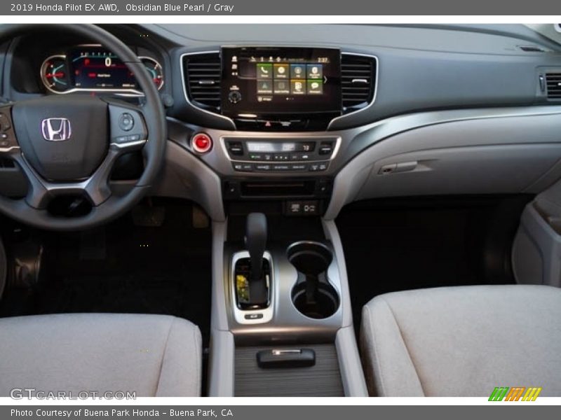 Obsidian Blue Pearl / Gray 2019 Honda Pilot EX AWD