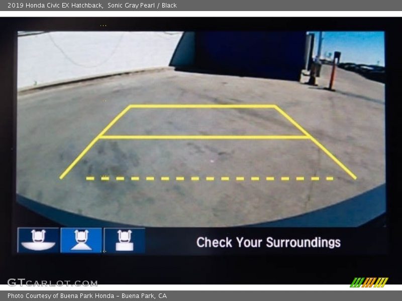 Sonic Gray Pearl / Black 2019 Honda Civic EX Hatchback