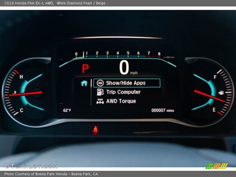 White Diamond Pearl / Beige 2019 Honda Pilot EX-L AWD