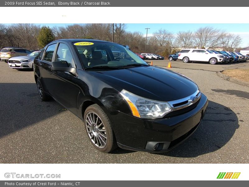 Ebony Black / Charcoal Black 2009 Ford Focus SES Sedan