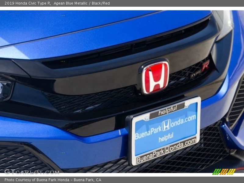 Agean Blue Metallic / Black/Red 2019 Honda Civic Type R