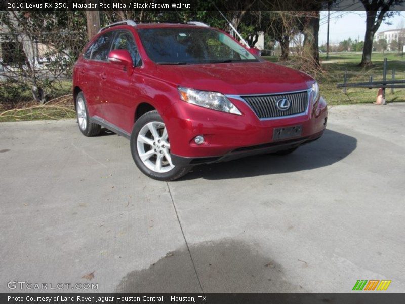 Matador Red Mica / Black/Brown Walnut 2010 Lexus RX 350