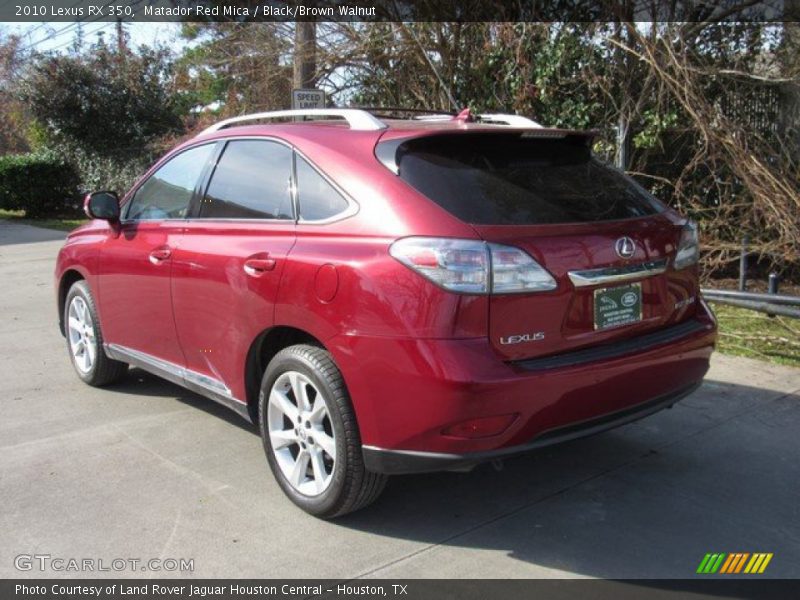 Matador Red Mica / Black/Brown Walnut 2010 Lexus RX 350