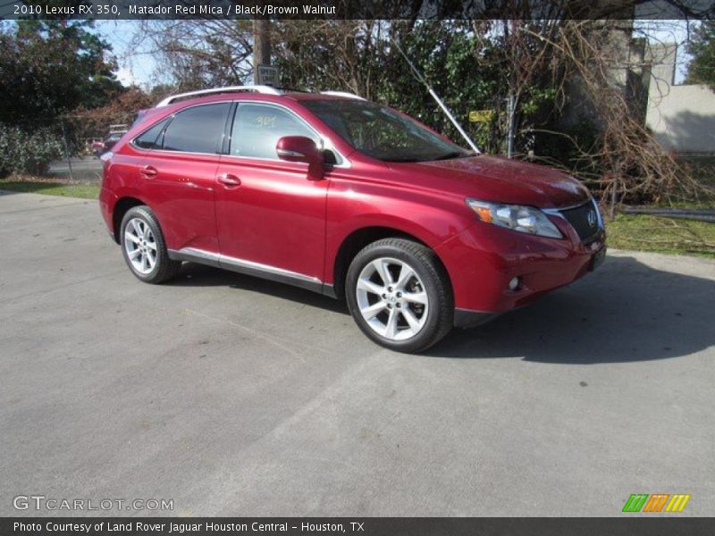 Matador Red Mica / Black/Brown Walnut 2010 Lexus RX 350