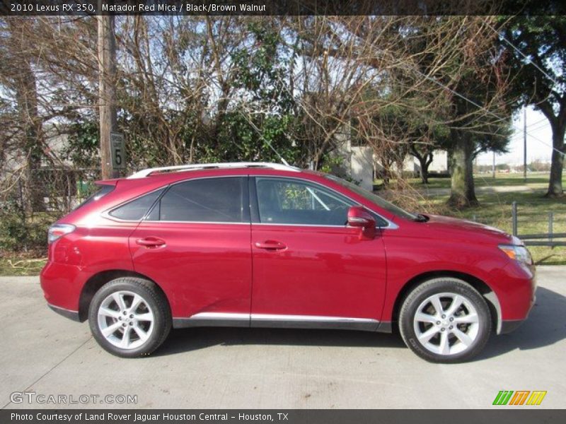Matador Red Mica / Black/Brown Walnut 2010 Lexus RX 350