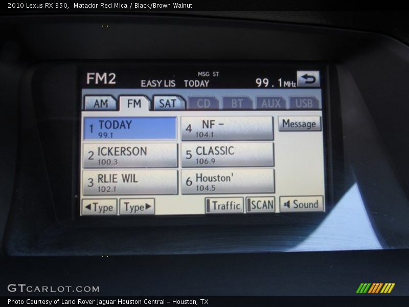 Matador Red Mica / Black/Brown Walnut 2010 Lexus RX 350