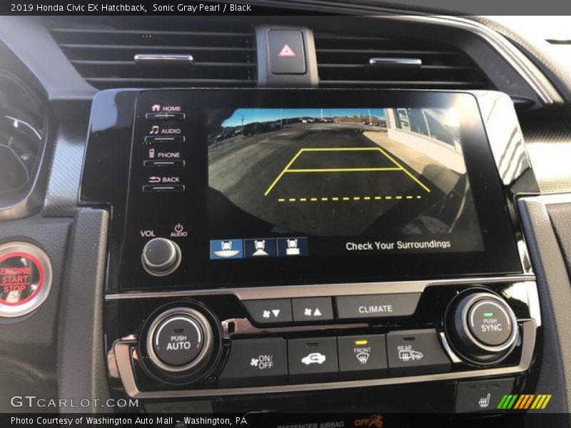 Sonic Gray Pearl / Black 2019 Honda Civic EX Hatchback