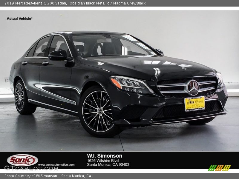 Obsidian Black Metallic / Magma Grey/Black 2019 Mercedes-Benz C 300 Sedan