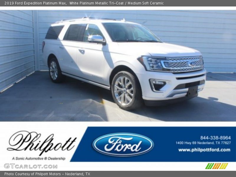 White Platinum Metallic Tri-Coat / Medium Soft Ceramic 2019 Ford Expedition Platinum Max