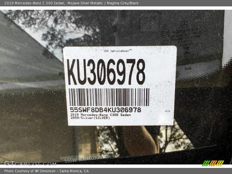 Mojave Silver Metallic / Magma Grey/Black 2019 Mercedes-Benz C 300 Sedan