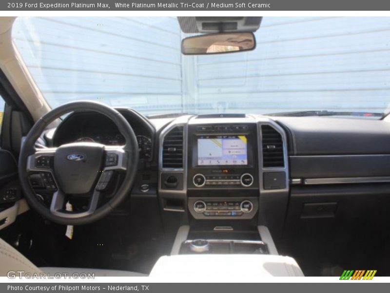 White Platinum Metallic Tri-Coat / Medium Soft Ceramic 2019 Ford Expedition Platinum Max