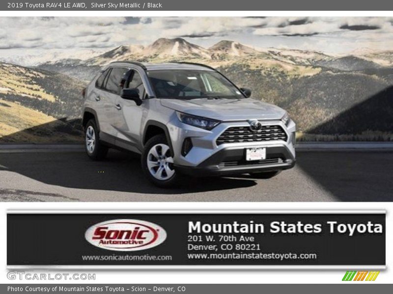 Silver Sky Metallic / Black 2019 Toyota RAV4 LE AWD