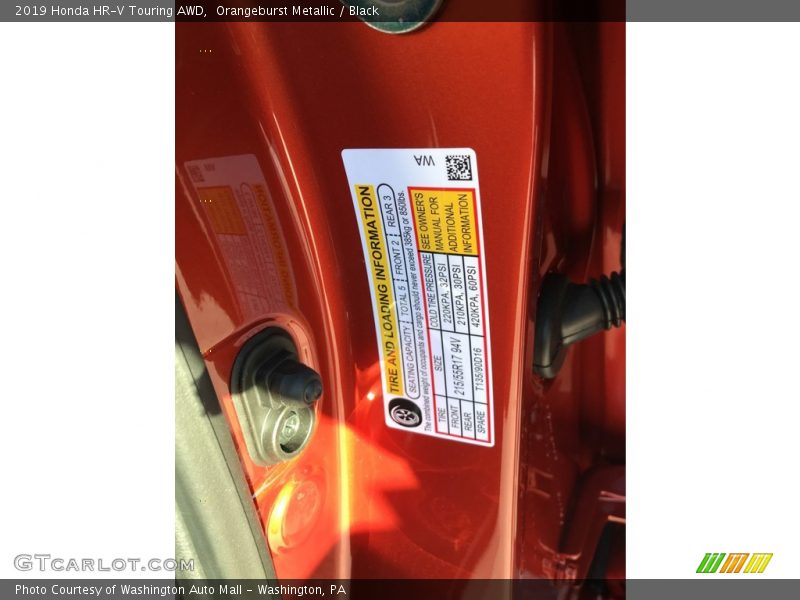 Orangeburst Metallic / Black 2019 Honda HR-V Touring AWD