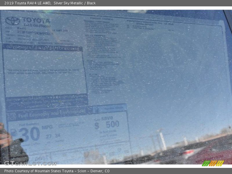 Silver Sky Metallic / Black 2019 Toyota RAV4 LE AWD