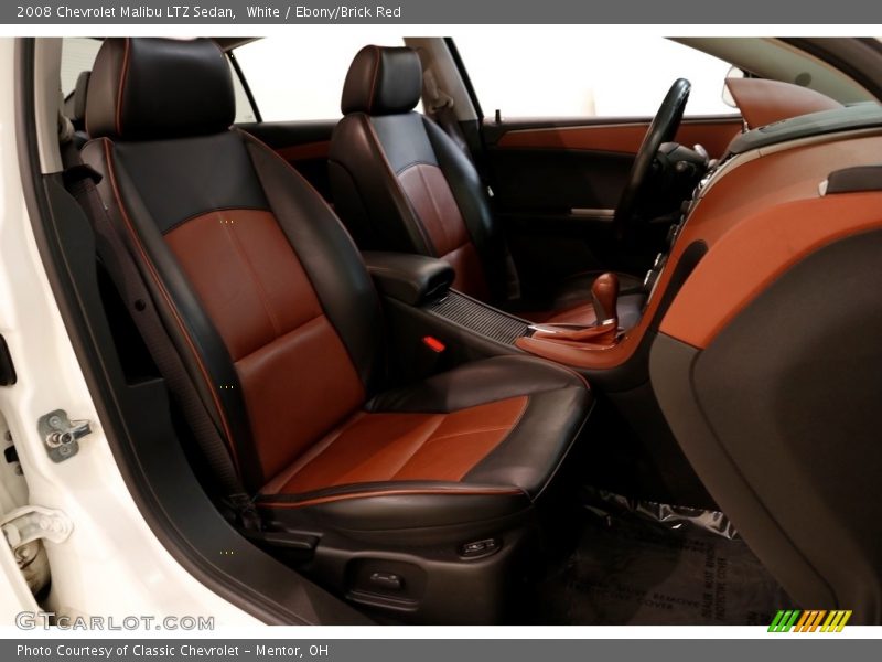 White / Ebony/Brick Red 2008 Chevrolet Malibu LTZ Sedan