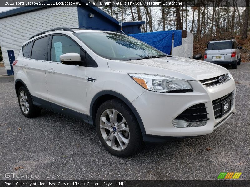 White Platinum Metallic Tri-Coat / Medium Light Stone 2013 Ford Escape SEL 1.6L EcoBoost 4WD