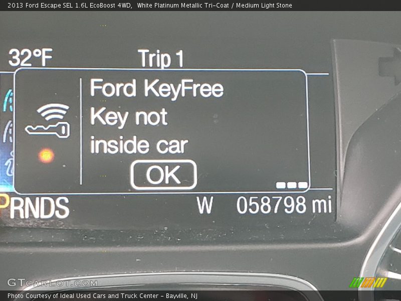 White Platinum Metallic Tri-Coat / Medium Light Stone 2013 Ford Escape SEL 1.6L EcoBoost 4WD