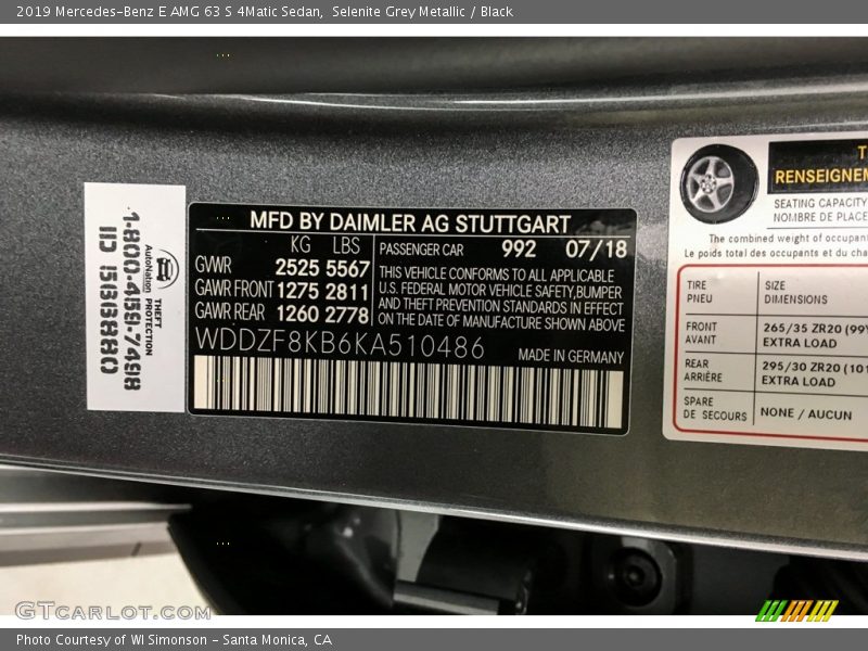 Selenite Grey Metallic / Black 2019 Mercedes-Benz E AMG 63 S 4Matic Sedan