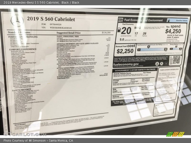 Black / Black 2019 Mercedes-Benz S S 560 Cabriolet