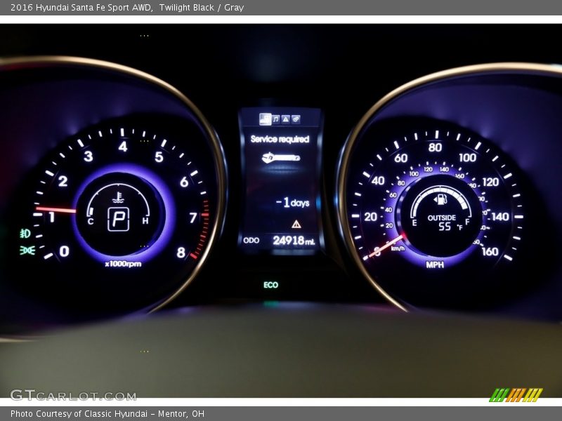 Twilight Black / Gray 2016 Hyundai Santa Fe Sport AWD