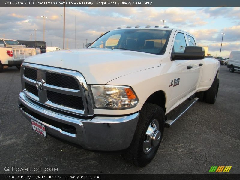 Bright White / Black/Diesel Gray 2013 Ram 3500 Tradesman Crew Cab 4x4 Dually