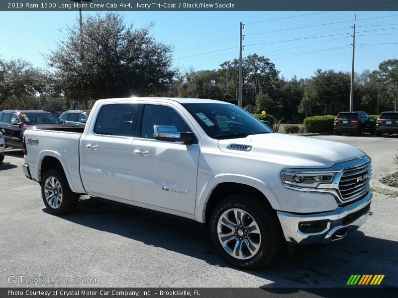 Ivory Tri–Coat / Black/New Saddle 2019 Ram 1500 Long Horn Crew Cab 4x4