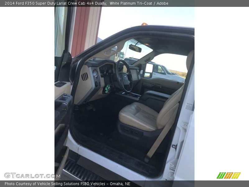 White Platinum Tri-Coat / Adobe 2014 Ford F350 Super Duty Lariat Crew Cab 4x4 Dually