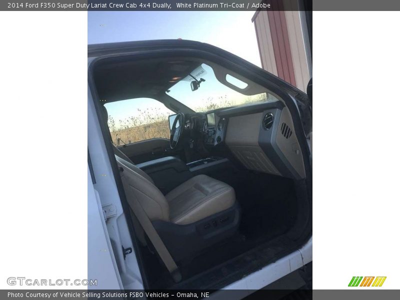 White Platinum Tri-Coat / Adobe 2014 Ford F350 Super Duty Lariat Crew Cab 4x4 Dually