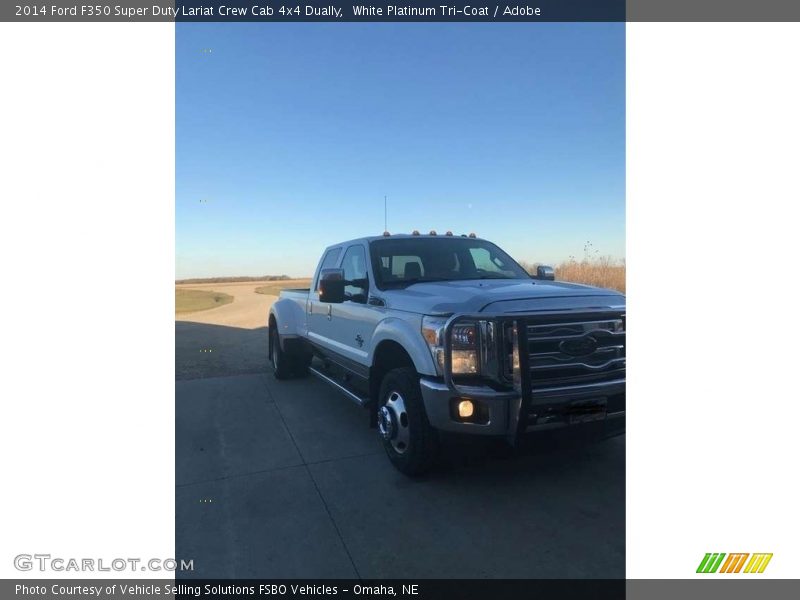 White Platinum Tri-Coat / Adobe 2014 Ford F350 Super Duty Lariat Crew Cab 4x4 Dually
