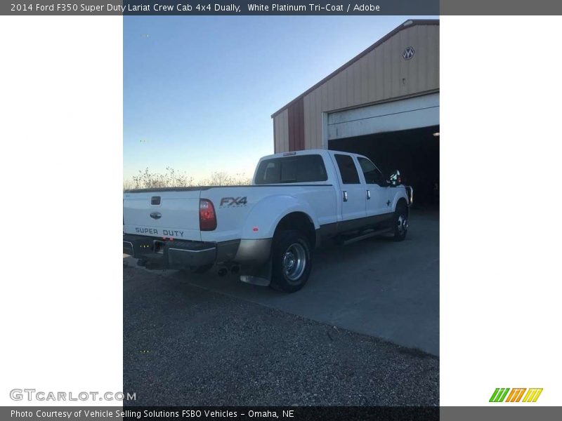 White Platinum Tri-Coat / Adobe 2014 Ford F350 Super Duty Lariat Crew Cab 4x4 Dually