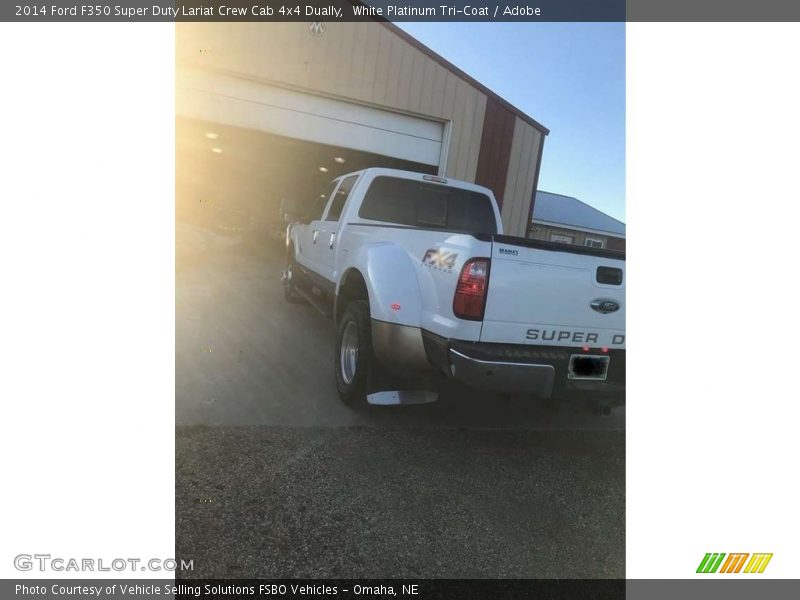 White Platinum Tri-Coat / Adobe 2014 Ford F350 Super Duty Lariat Crew Cab 4x4 Dually