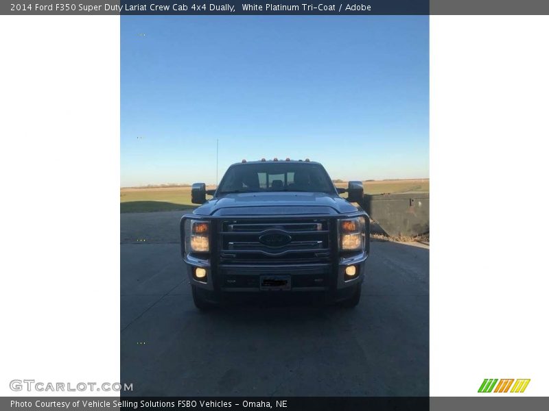 White Platinum Tri-Coat / Adobe 2014 Ford F350 Super Duty Lariat Crew Cab 4x4 Dually