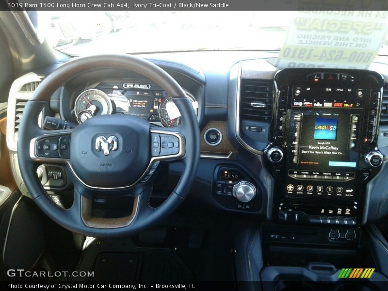 Ivory Tri–Coat / Black/New Saddle 2019 Ram 1500 Long Horn Crew Cab 4x4