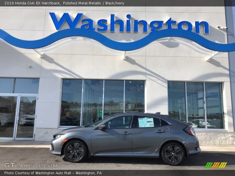Polished Metal Metallic / Black/Ivory 2019 Honda Civic EX Hatchback