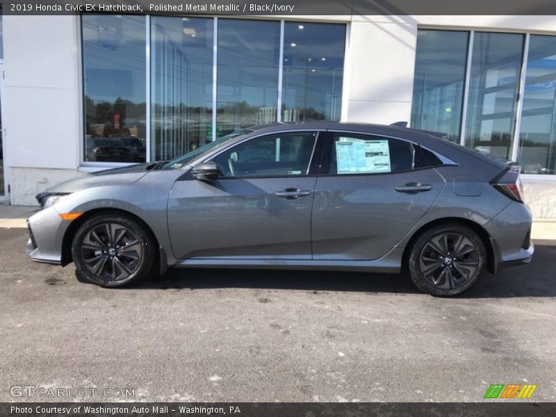 Polished Metal Metallic / Black/Ivory 2019 Honda Civic EX Hatchback