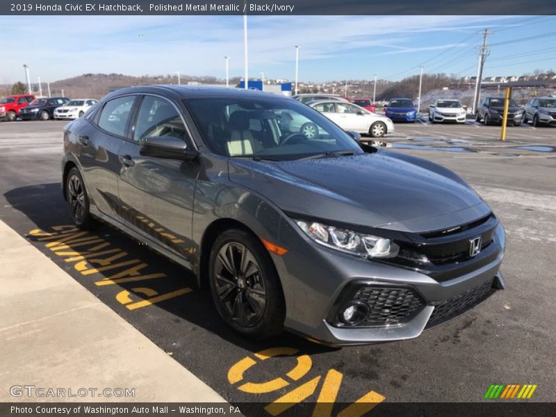 Polished Metal Metallic / Black/Ivory 2019 Honda Civic EX Hatchback