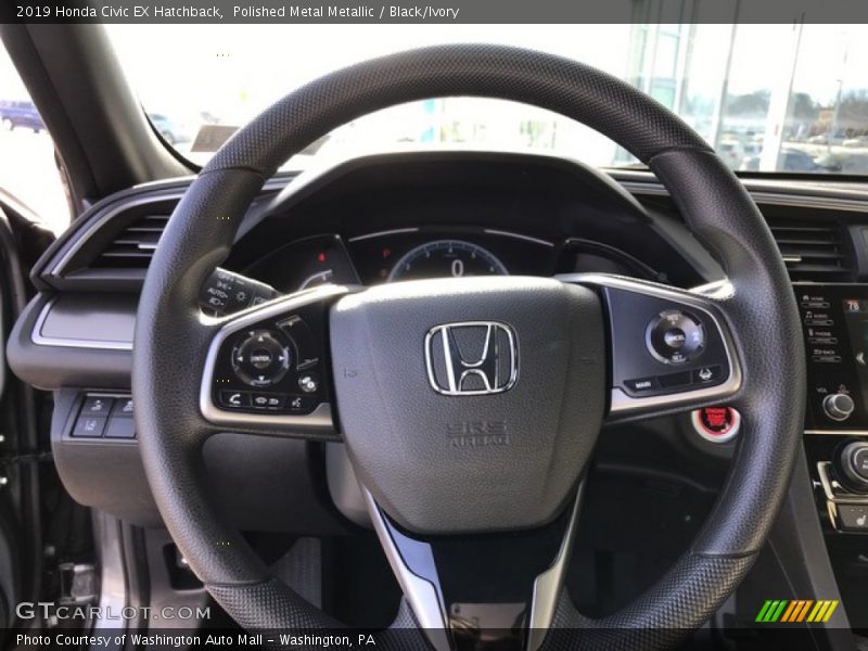 Polished Metal Metallic / Black/Ivory 2019 Honda Civic EX Hatchback