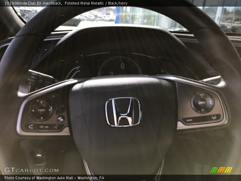 Polished Metal Metallic / Black/Ivory 2019 Honda Civic EX Hatchback