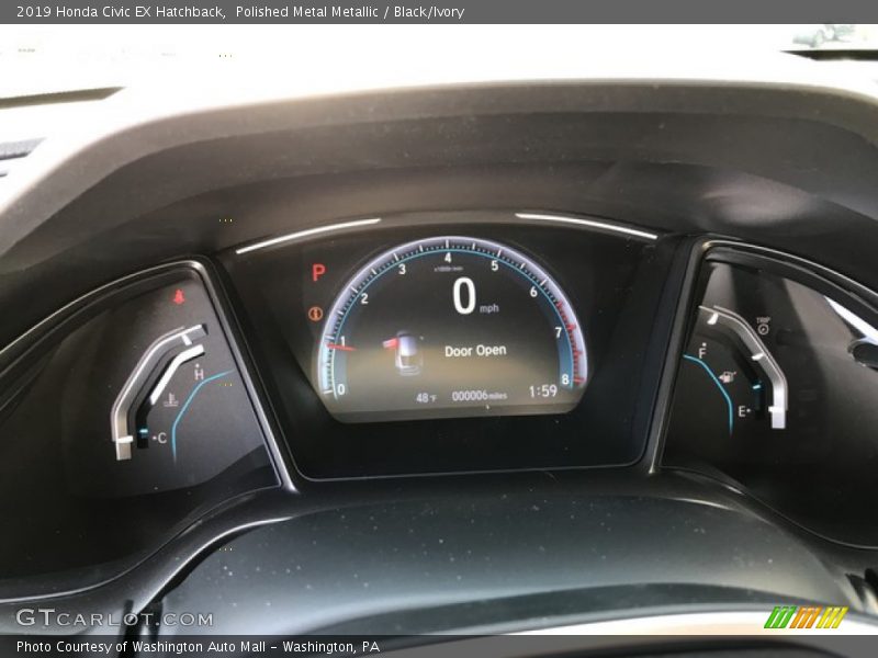 Polished Metal Metallic / Black/Ivory 2019 Honda Civic EX Hatchback