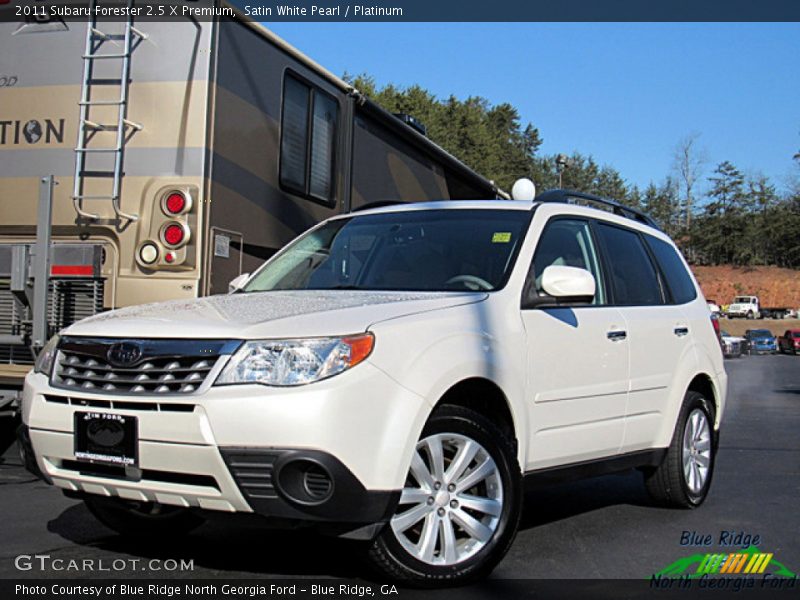 Satin White Pearl / Platinum 2011 Subaru Forester 2.5 X Premium