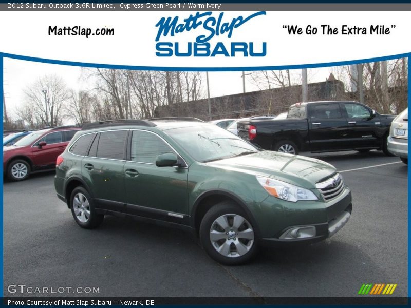 Cypress Green Pearl / Warm Ivory 2012 Subaru Outback 3.6R Limited