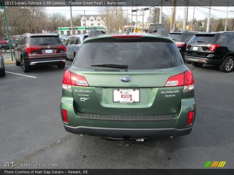 Cypress Green Pearl / Warm Ivory 2012 Subaru Outback 3.6R Limited