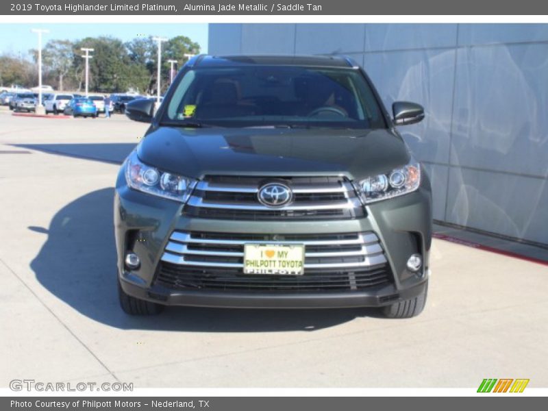 Alumina Jade Metallic / Saddle Tan 2019 Toyota Highlander Limited Platinum