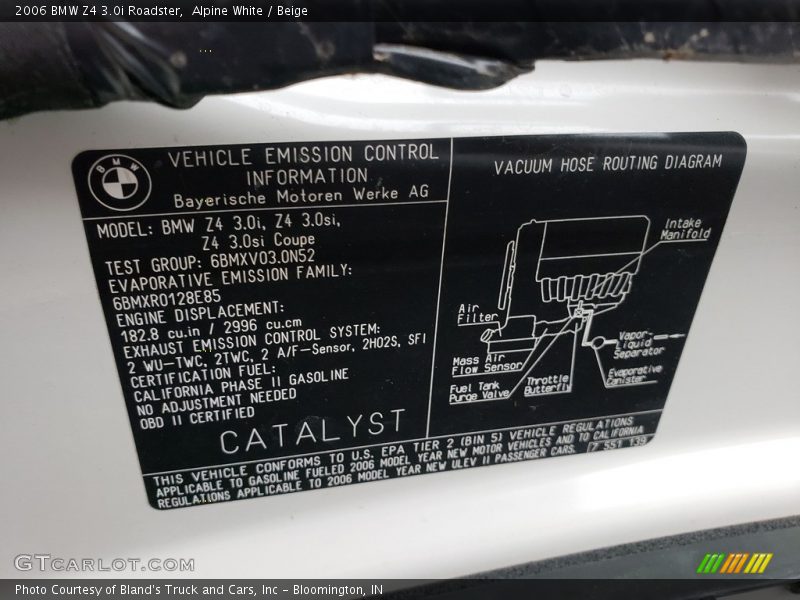 Alpine White / Beige 2006 BMW Z4 3.0i Roadster