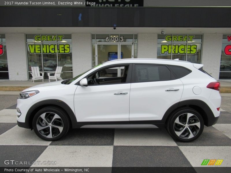 Dazzling White / Beige 2017 Hyundai Tucson Limited