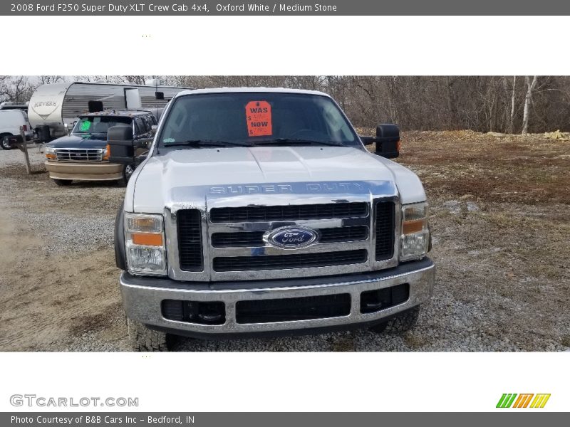 Oxford White / Medium Stone 2008 Ford F250 Super Duty XLT Crew Cab 4x4