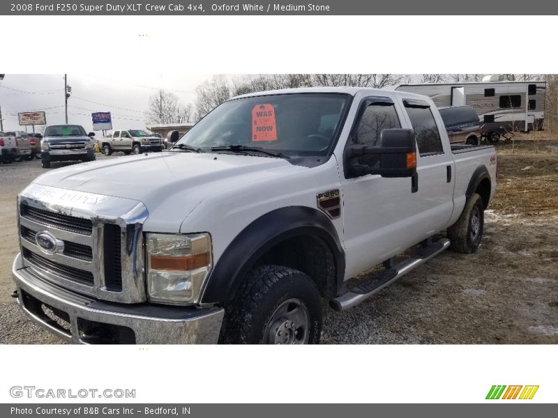 Oxford White / Medium Stone 2008 Ford F250 Super Duty XLT Crew Cab 4x4